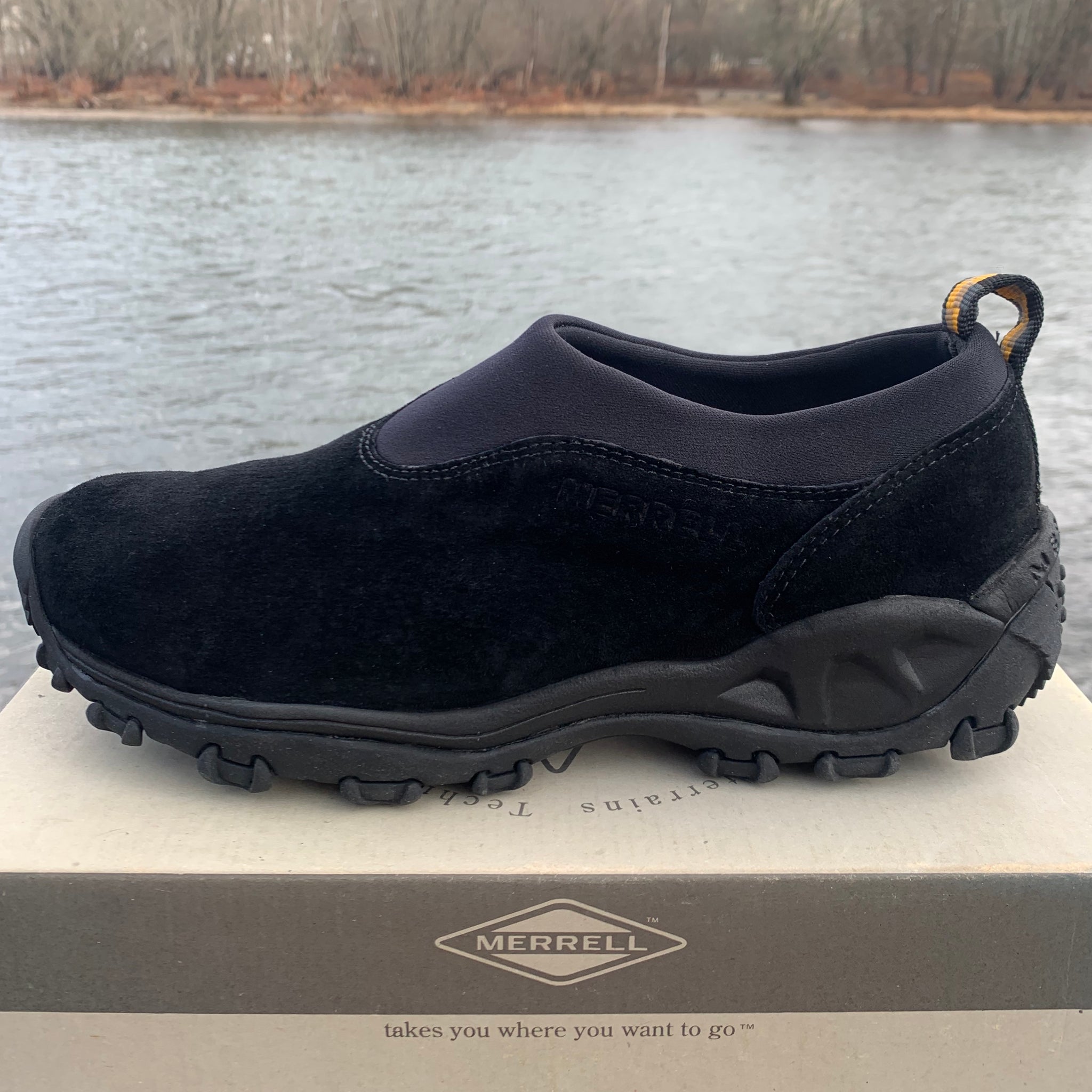 Merrell Black Suede Winter Moc slip ons 9 Merrell Winter Moc 3 SKU: 9719435 - YouTube main image 3